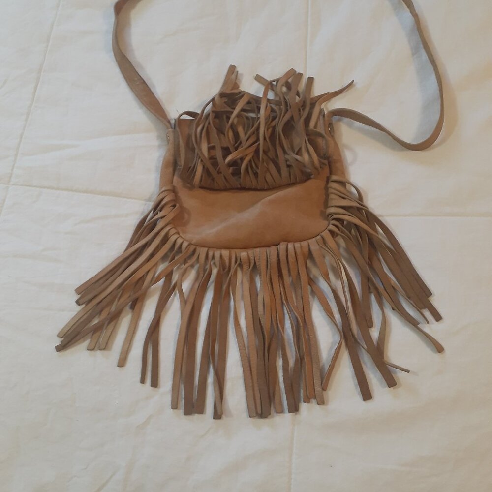 Vintage Boho Hippie Leather Fringed Purse - Picture 3 of 12